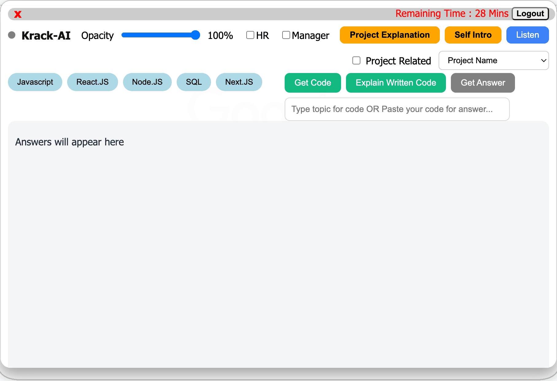 Krack-AI desktop overlay